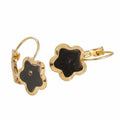 Flower Lever Back Earring Base - Golden - 2 Pairs