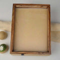 Teak Wood Varmala Frame with Acrylic Base - 9 x 12 Inch