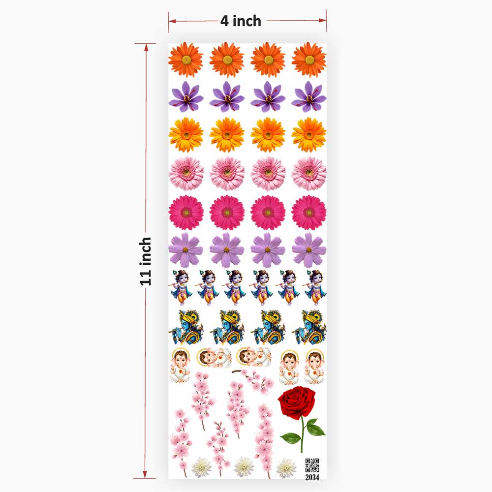 Flower UV DTF Sticker for Resin Art - 2034