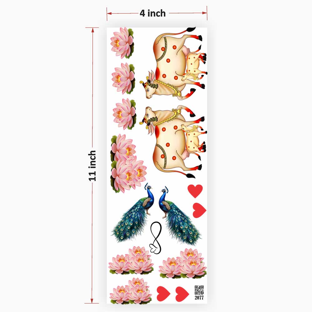 Cow & Lotus UV DTF Sticker for Resin Art - 2077