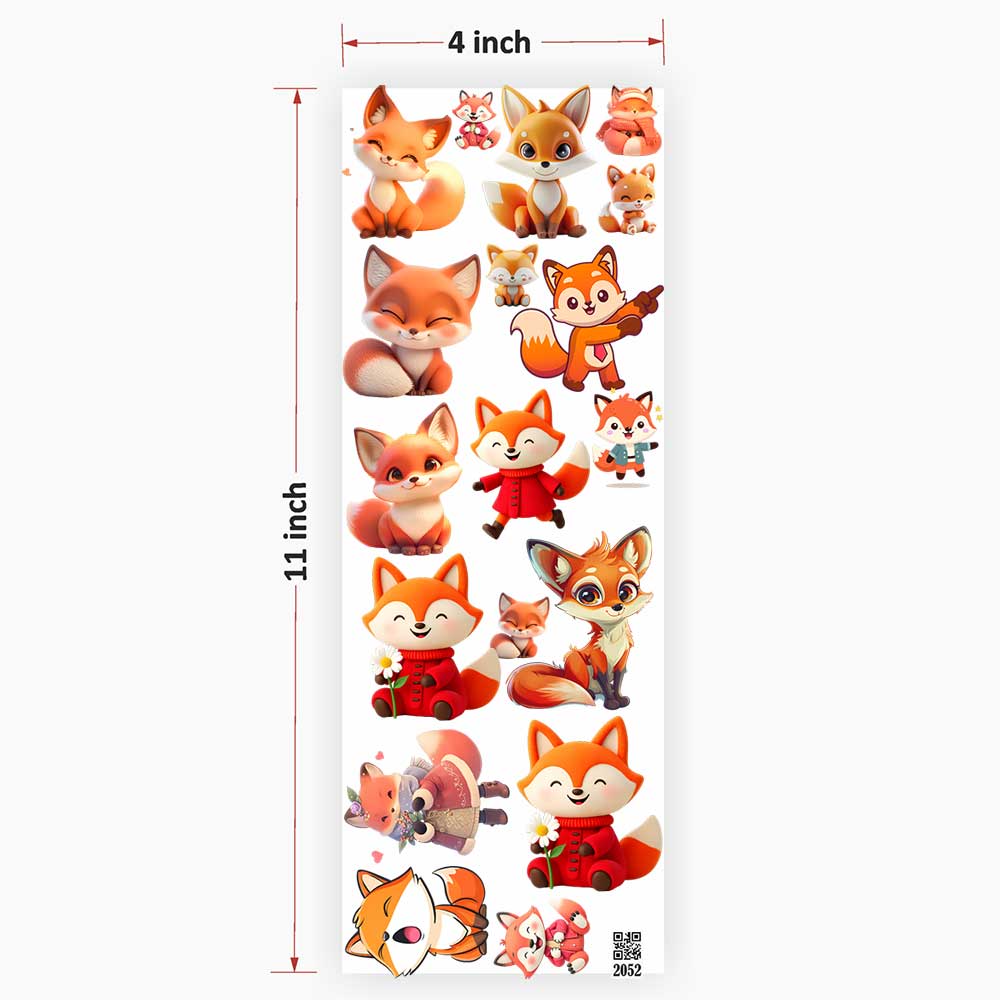 Cute Fox UV DTF Sticker for Resin Art - 2052