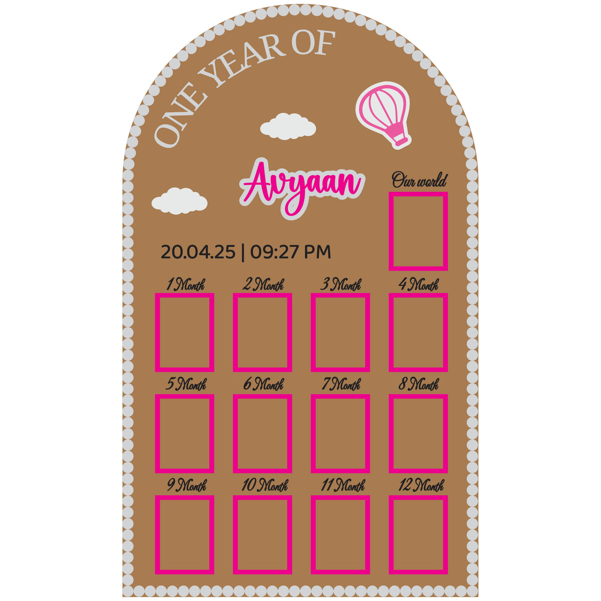 Baby First Year Milestone Set - 24x16 Inches