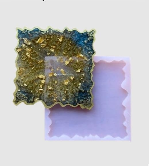 2 Inch Square Agate Zigzag Silicone Mould for Resin Art