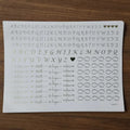 A4 Golden Embossed Alphabet Sheet - Believe, Faith, Hope & Love