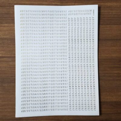 Alphabet A4 Golden Embossed Insert Sheet - Design 10