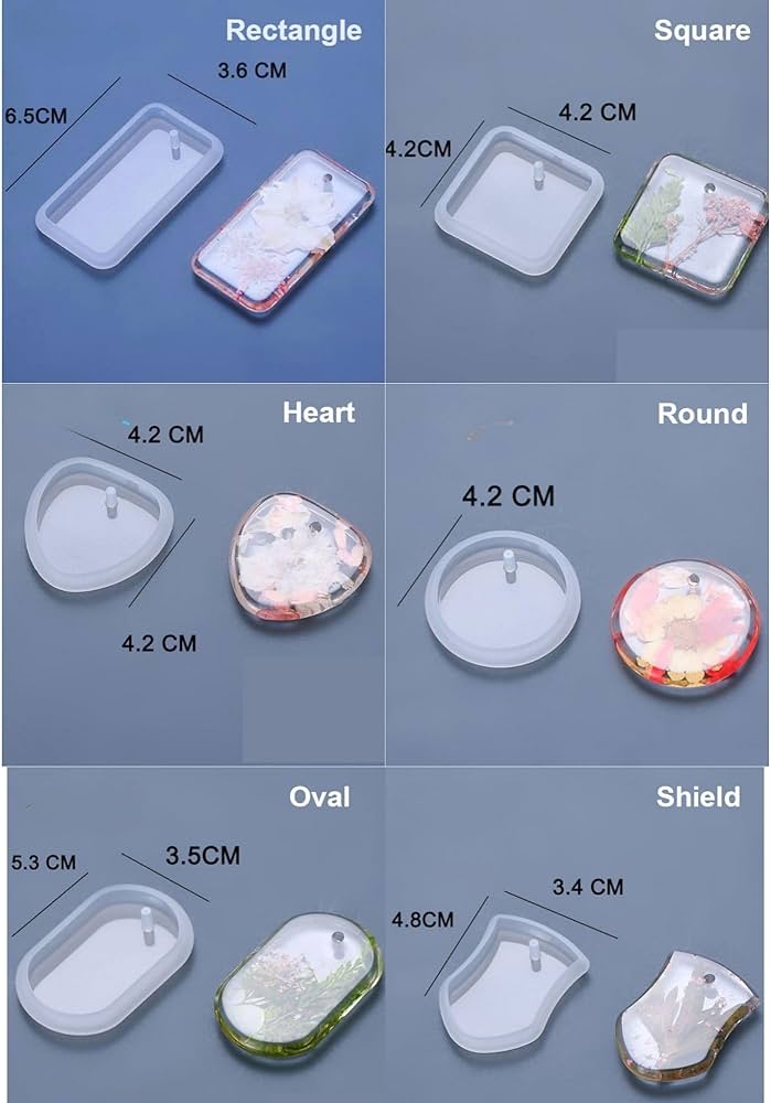 5-Piece Keychain & Pendant Silicone Mould Set