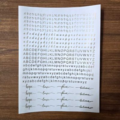Alphabet A4 Golden Embossed Insert Sheet - Design 6