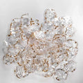 Acrylic White Leaf Beads with Gold Frame - 50g