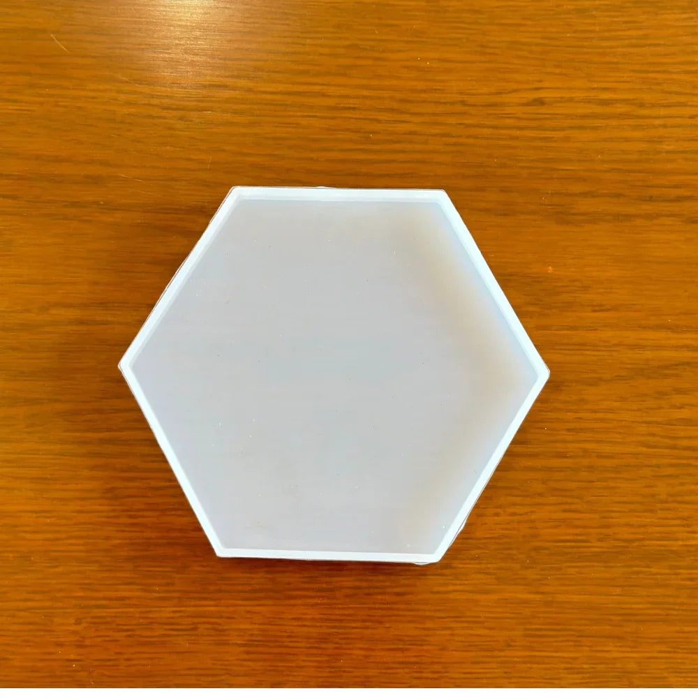 4 Inch Hexagon Coaster Silicone Mould - 8mm Depth