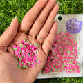 Pink Floral Polymer Beads