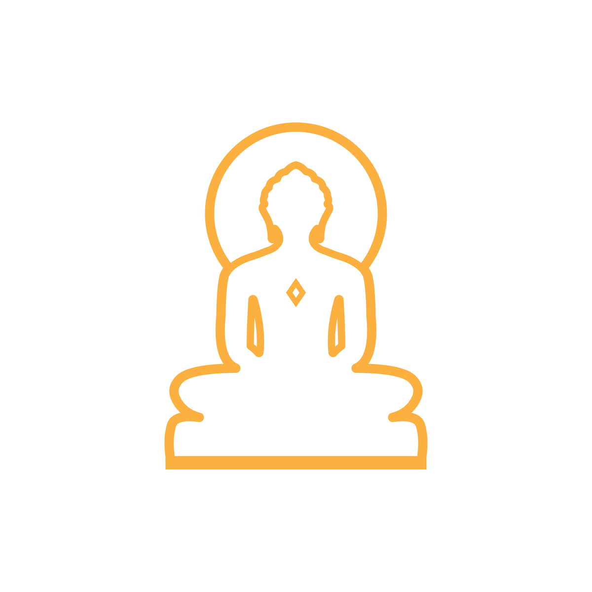 Mahavir Swami Outline Acrylic Cutout - 3.5 Inch