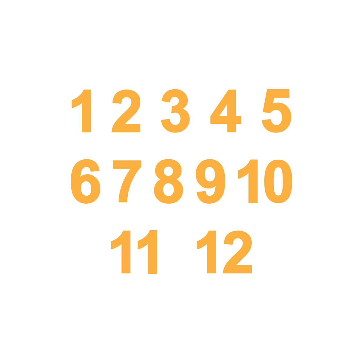 English Clock Numbers Set for Resin Art