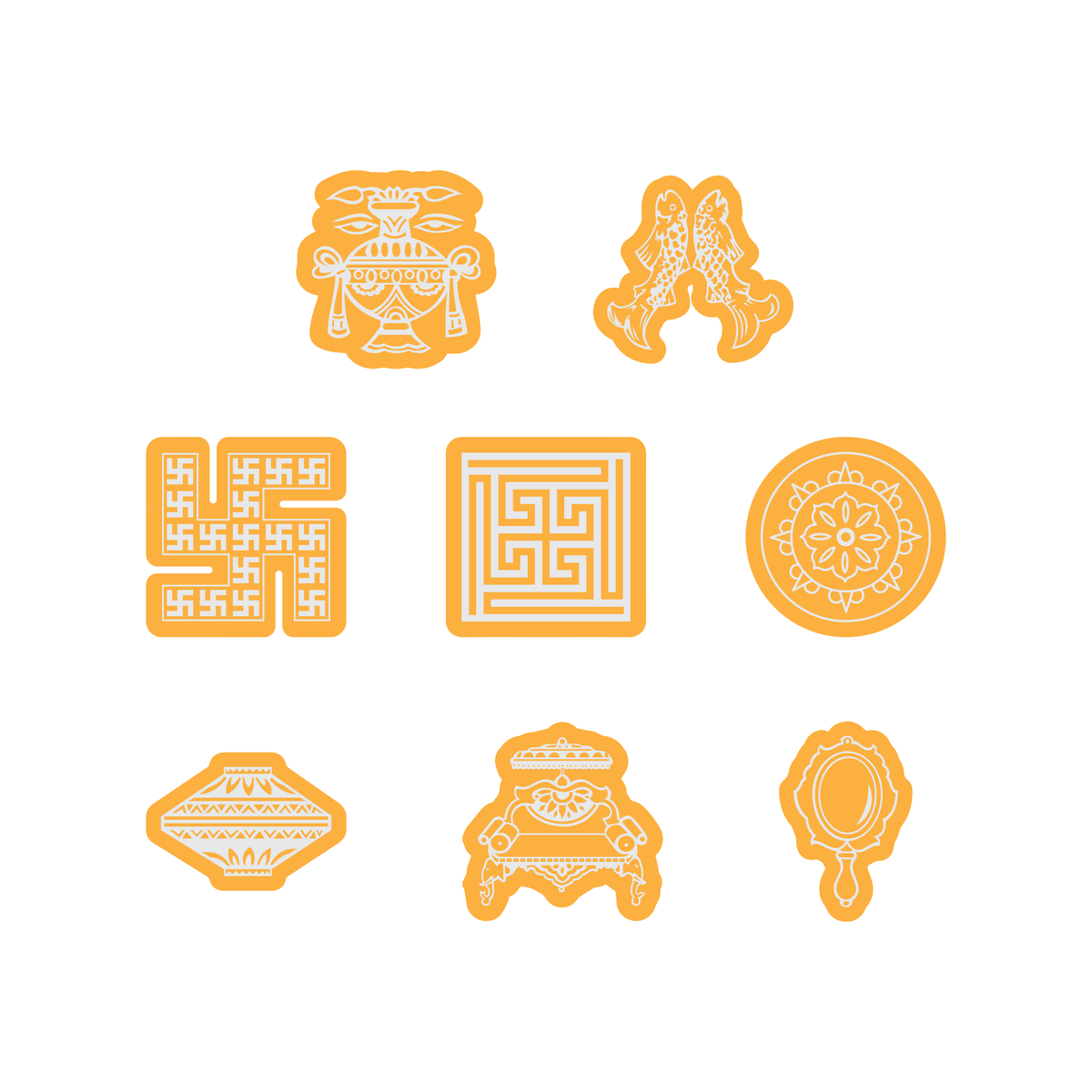 Ashtamangala Jain Acrylic Cutout Set for Resin Art