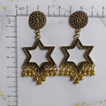 Star Frame Jhumka Earrings - Golden