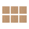 Plain Square MDF Coaster Bases - 6 Inch, Set of 6