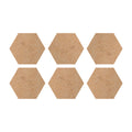 Plain Hexagon MDF Coaster Bases - 6 Inch, Set of 6