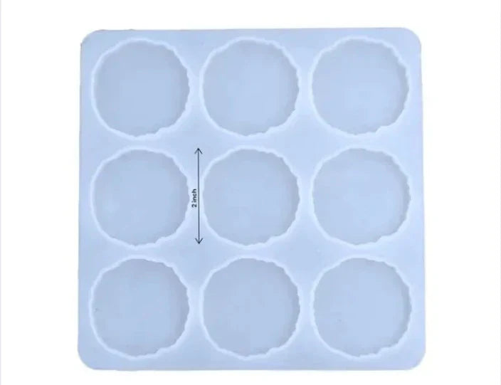 9-Cavity 2 Inch Round Agate Zigzag Silicone Mould