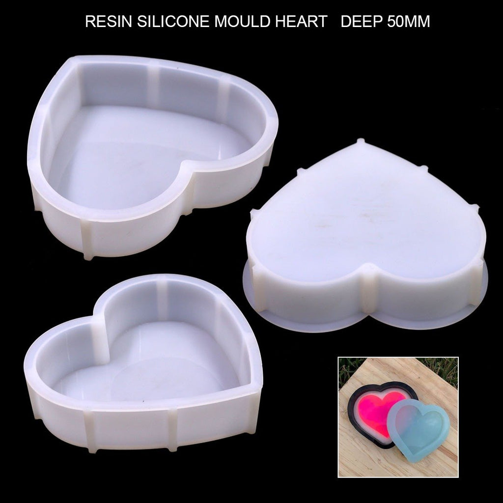 8 Inch Heart Wedding Flower Preservation Silicone Mould - 50mm Depth