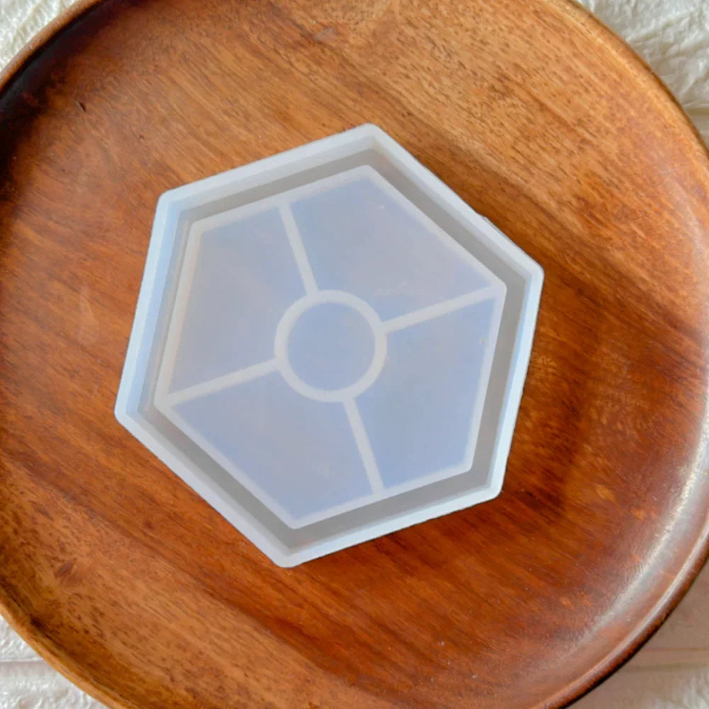 4 Inch Hexagon Border Silicone Mould - 10x10cm - 10mm Depth