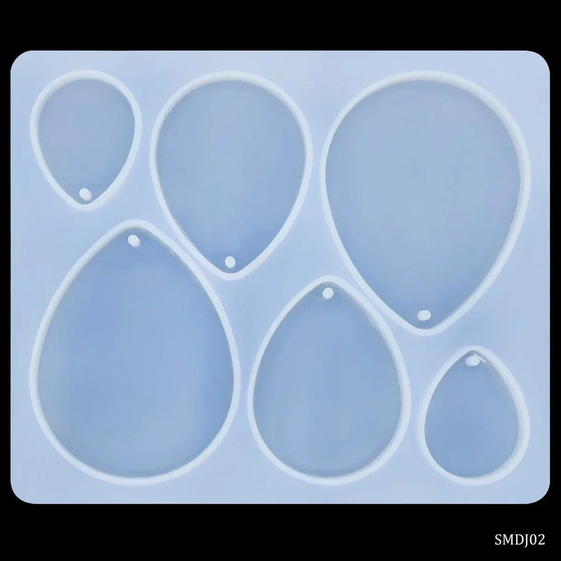 6-Cavity Drop Keychain & Pendant Silicone Mould - 10.8 x 9cm - 6mm Depth