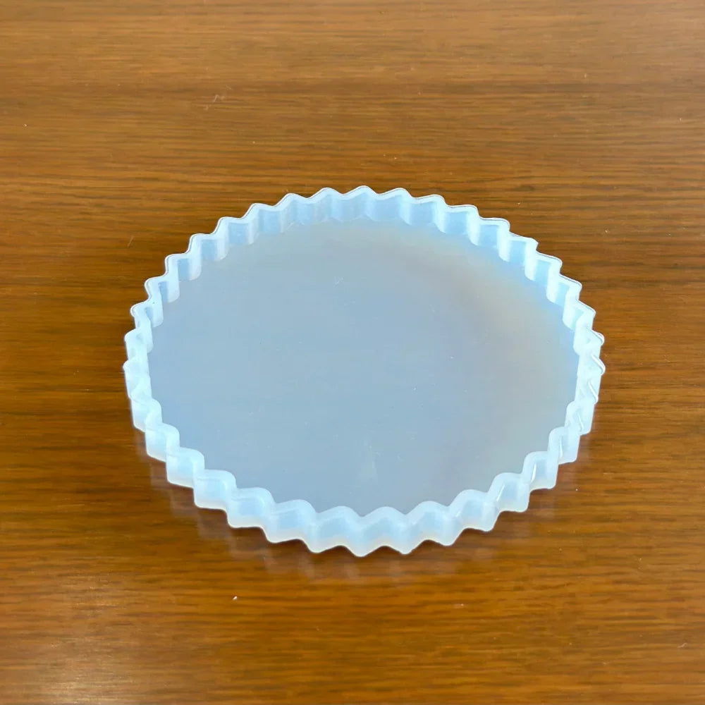 4 Inch Round Crinkle Coaster Silicone Mould - 7mm Depth