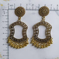 Antique Gold Wave Cut Small Earrings